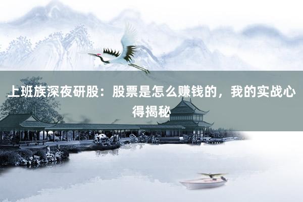 上班族深夜研股：股票是怎么赚钱的，我的实战心得揭秘